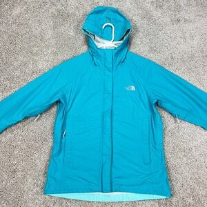 The‎ North Face Womens XS Turquoise Blue Hyvent DT Hooded Rain Jacket Vented